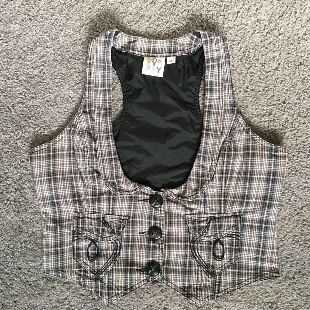 Black plaid vest